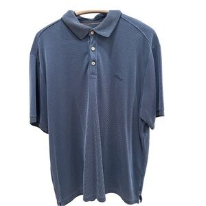Tommy Bahama Mens Polo Shirt - Short Sleeve - Blue+L